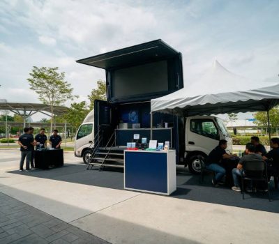 Event truck rental in Malaysia for a controlled outdoor campaign setup