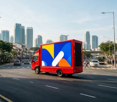 LED truck in Malaysia with visuals easy to understand from a distance